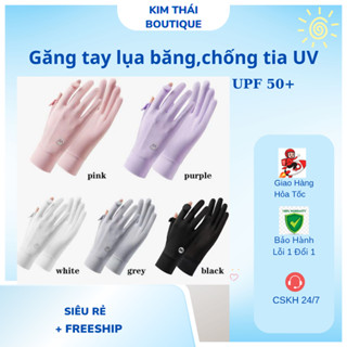 Thời Trang Ice Silk Găng Tay Nữ Xuân Hè Đi Xe Đạp Lái Xe Chạy Bộ Thể Thao Mỏng Đàn Hồi Chống Tia UV Chống Nắng Gă