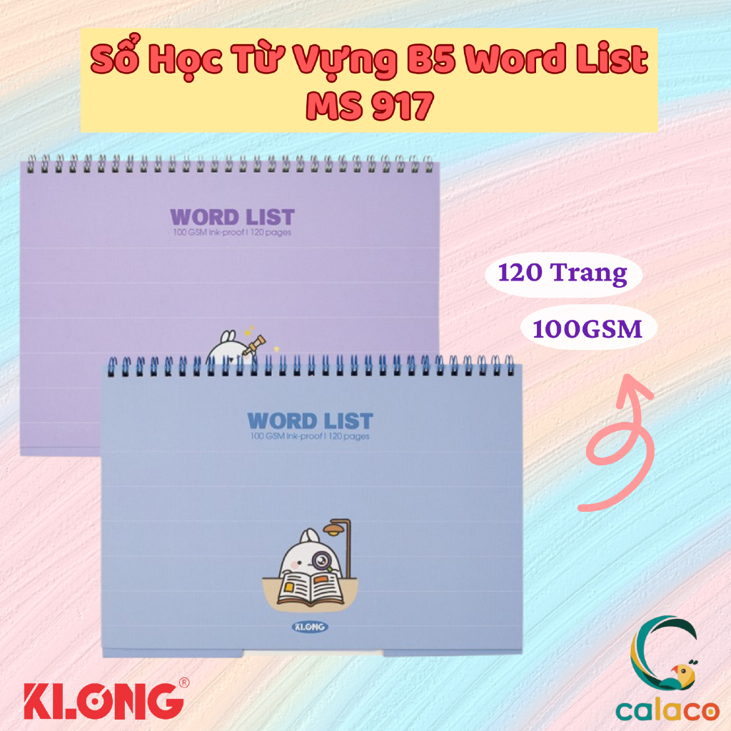 Sổ Lò Xo Học Từ Vựng, Học Ngoại Ngữ Mới B5 KLONG Word List (MS 917)