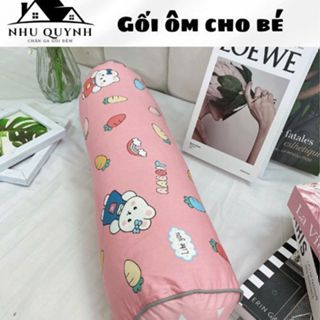 Gối ôm cotton 100% cho bé, bông gòn tự nhiên, kích thước 20x60 cm, vỏ mềm mại và an toàn.