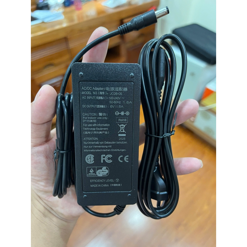 🔌 Bộ Adapter Nguồn 6V 5A JC06-05 – Phích DC 5.5mm2.5mm (Tương thích 5.52.1mm)
