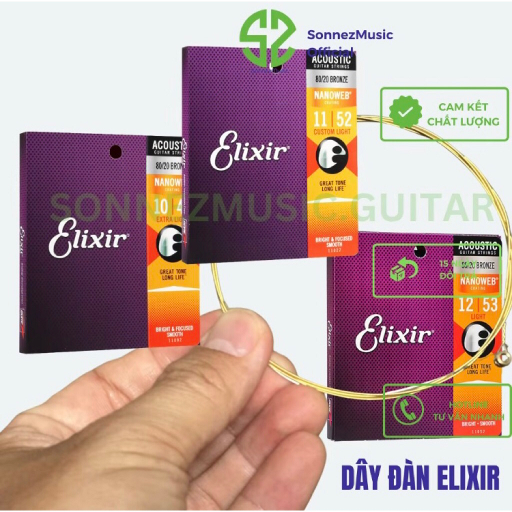 Bộ dây đờn Guitar Acoustic Elixir