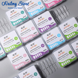  Móng úp làm nailbox  hộp 100 móng  nhám sẵn chia theo size móng Xs S M L tiện lợi móng OUFENG form dẻo ôm sát móng thật 