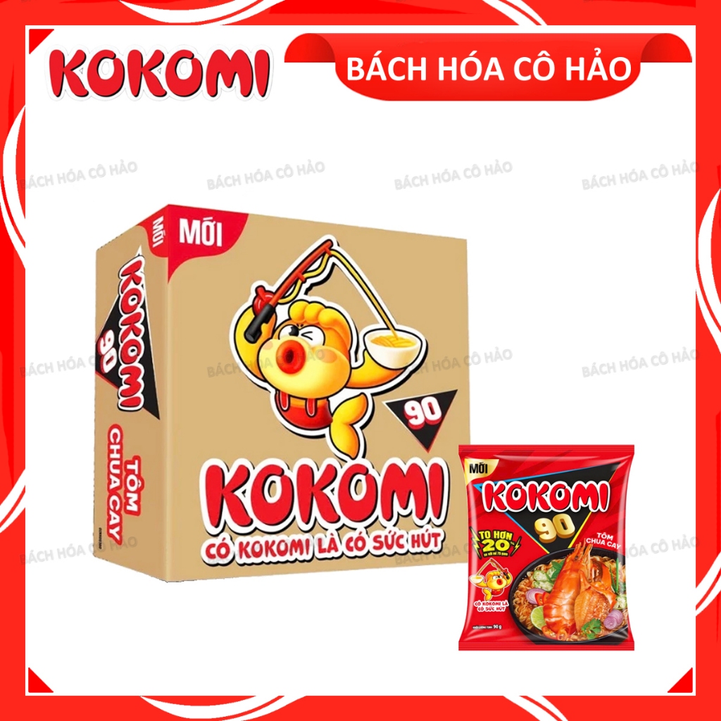 THÙNG 30 GÓI MÌ TÔM CHUA CAY KOKOMI 90 GRAM