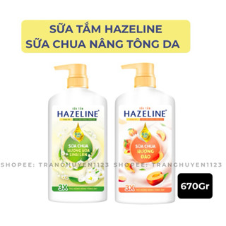 SỮA TẮM NÂNG TONE DA HAZELINE SỮA CHUA HƯƠNG ĐÀO, HƯƠNG LINH LAN 670G