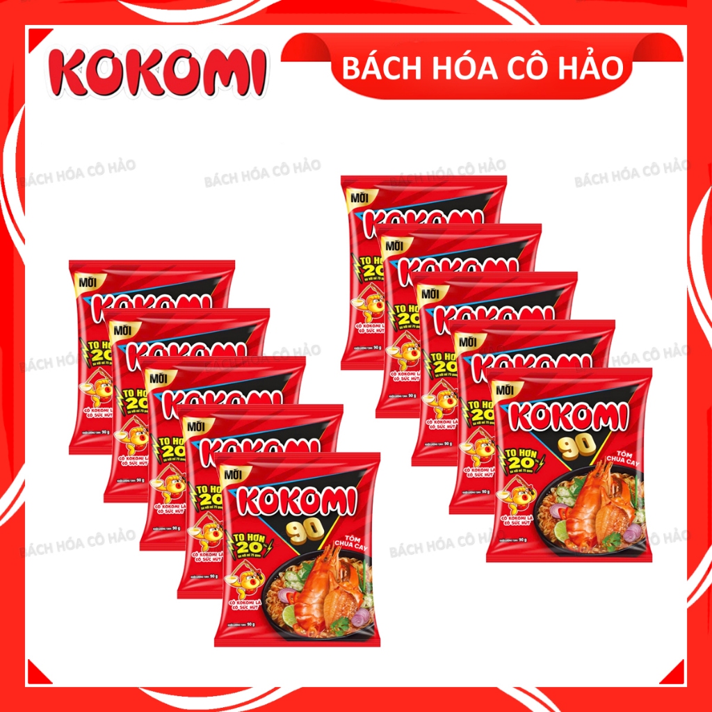 COMBO 10 GÓI MÌ TÔM CHUA CAY KOKOMI 90 GRAM