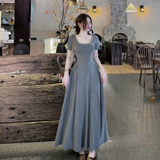  Đầm Body Nữ Dáng Dài LUMICA D200 Váy Nữ Thiết Kế Ngắn Tay Cổ Vuông Cao Cấp Tôn Dáng Basic Phong Cách Hàn Quốc Nhẹ Nhàng 