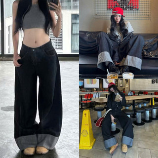  Quần Jean Unisex Fold Series Retrostyle Ống Suông Lật Gấu Lưng Cao Chất Liệu Denim Cao Cấp Q.jean1807 