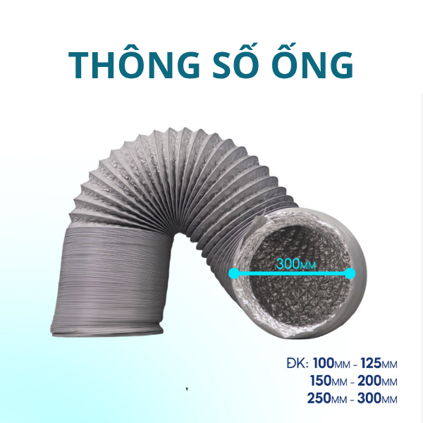 [Chính hãng] ống gió mềm 2 lớp PVC bạc NEFA, co giãn linh hoạt, chịu nhiệt -30~50°C, hút mùi, thông gió