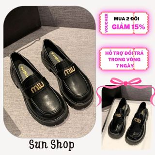 Giày Oxford Nữ Miu Miu, Giày Da Nữ Đế Cao Miu 2 Loại Da Bóng Mờ Bản Cấp Full Box || N05