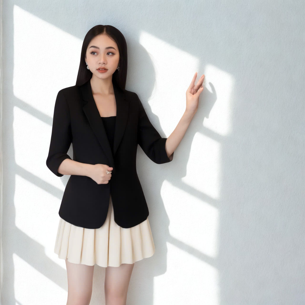 Áo Vest nữ công sở Oxatyl A003 tay lỡ 1 lớp chất liệu vải mềm mịn cao cấp | BigBuy360 - bigbuy360.vn