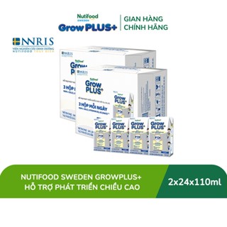 [Livestream KOL] Combo 2 Thùng 24 Hộp Sữa Bột Pha Sẵn Nutifood Sweden GrowPLUS+ Cao lớn vượt trội hộp 110 ml