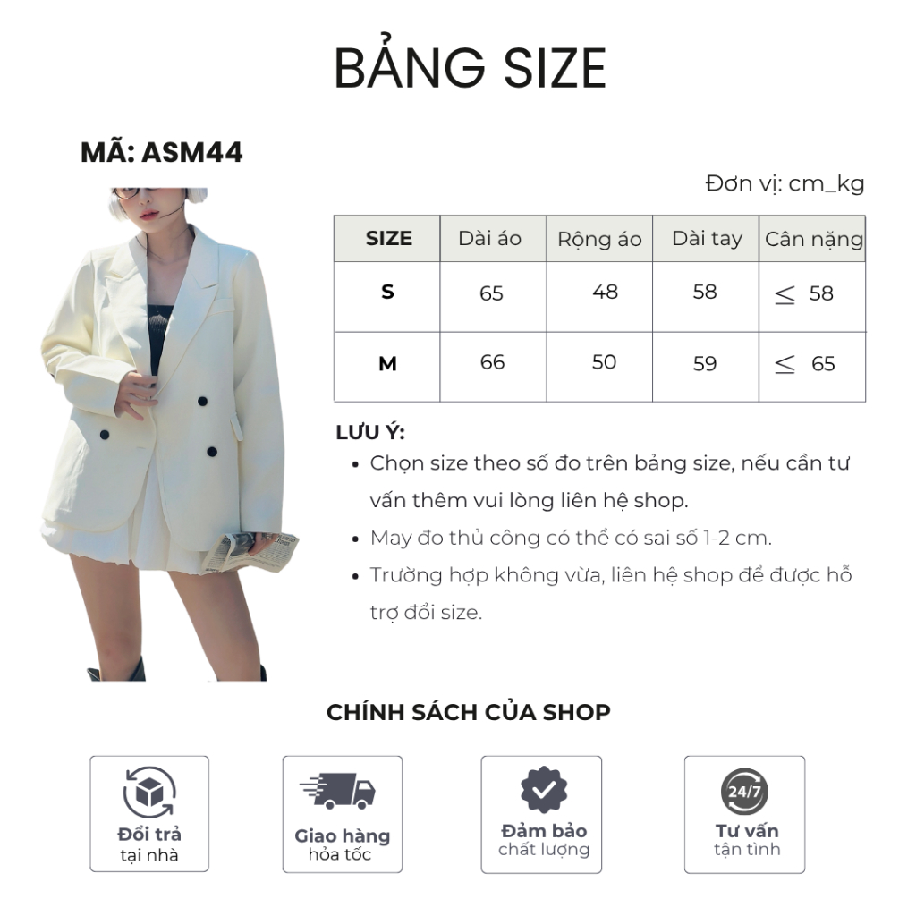 Áo vest nữ blazer Mely Fashion kaki hàn cao cấp form rộng dài tay thiết kế sang trọng Hàn Quốc hai lớp đệm vai ASM44-02 | BigBuy360 - bigbuy360.vn