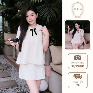  Set áo chân váy thiết kế DTM by ThaoMy  Không kèm nơ  - Marly Top 