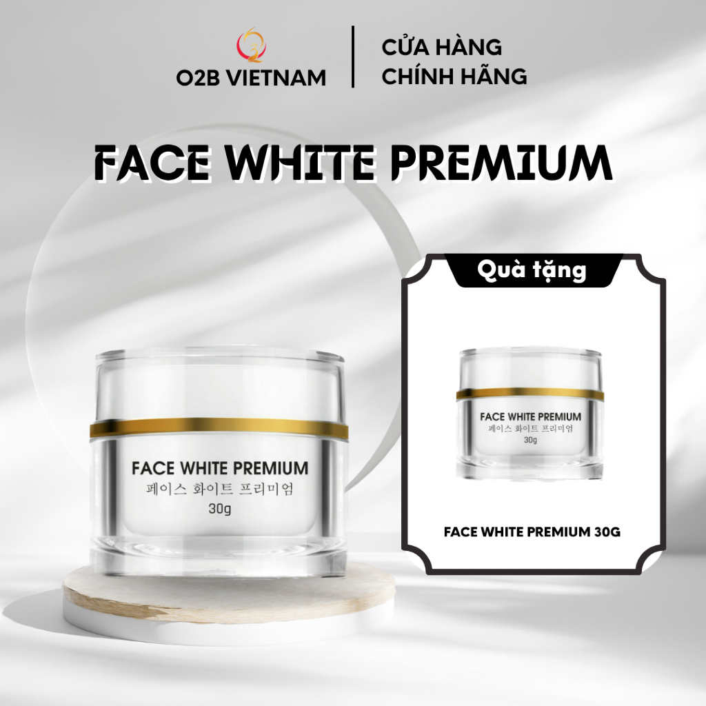 [CHÍNH HÃNG] COMBO 2 HỘP KEM FACE WHITE PREMIUM TÁI TẠO DA O2B, HỖ TRỢ TRẮNG SÁNG DA, PHỤC HỒI DA