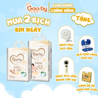 (Combo quà) 2 Bịch Tã/bỉm Gooby Extra mềm mại, chống tràn, siêu thấm hút đủ size cho bé 4-30KG