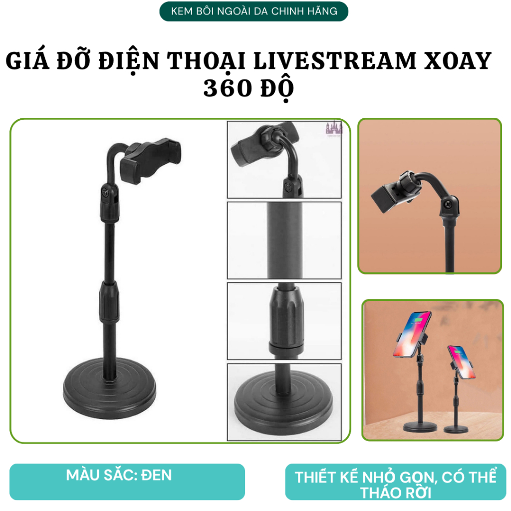 [kẹp đt L08] Giá Đỡ Điện Thoại L08 – Xoay 360 Độ, Để Bàn Chắc Chắn, Gập Gọn, Dễ Dàng Mang Theo Mọi L