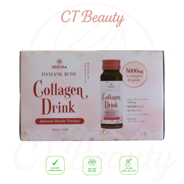 Nước Uống Hebora Damask Rose Collagen Drink Từ Nhật Bản