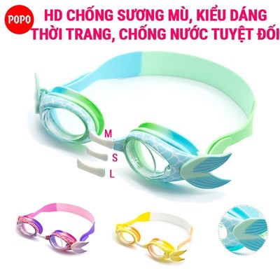 Kính bơi tiên cá cho trẻ em từ 3 tuổi POPO 871 ngăn nước tuyệt đối, hạn chế sương mờ