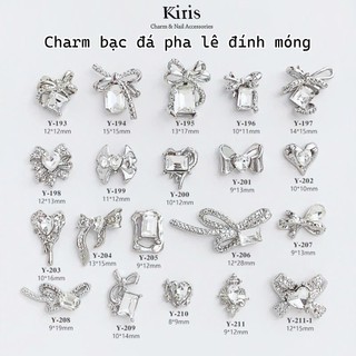 Charm đính móng mix đá charm bạc đá đính móng - giá 1 charm GR23