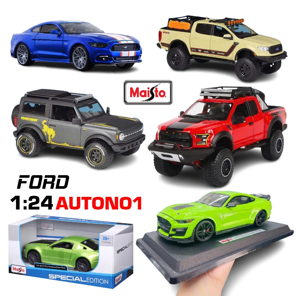 Mô hình xe Ford Raptor Mustang Shelby GT500 2020 Full Kính, Full Open 1:24 Maisto OT557 7932