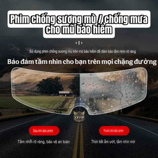 [Mỏng-Trong suốt] Miếng Dán Chống Sương Mù / Chống Mưa Kính Mũ Bảo Hiểm – Tầm Nhìn Rõ Lạnh, Trời Mưa