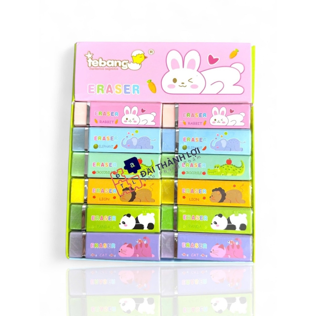 [6613] Combo 18/ 36 Cục Gôm Bút Chì-Tẩy Bút Chì 6613 Thỏi Hình Thú Dễ Thương, Loại Dày, Tẩy Sạch