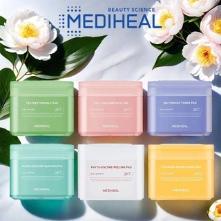  Toner Pad Mediheal Tẩy Da Chết Giảm Mụn Sáng Da Collagen Tea Tree Blemish Vitamide Watermide Hộp 100 Miếng 