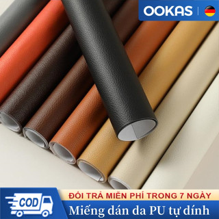 OOKAS Miếng dán da PU tự dính cho ghế sofa nội thất,ghế ô tô, ghế văn phòng, chống trầy xước