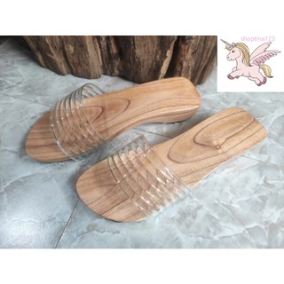 - Guốc Gỗ Guốc Mộc Quai Lụa Cao 3 - 4 Phân ( đế cao su 2 lớp )