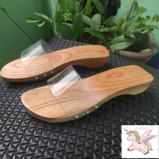 - Guốc Gỗ Guốc Mộc Quai Lụa Cao 3 - 4 Phân ( đế cao su 2 lớp )
