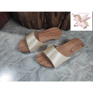 - Guốc Gỗ Guốc Mộc Quai Lụa Cao 3 - 4 Phân ( đế cao su 2 lớp )