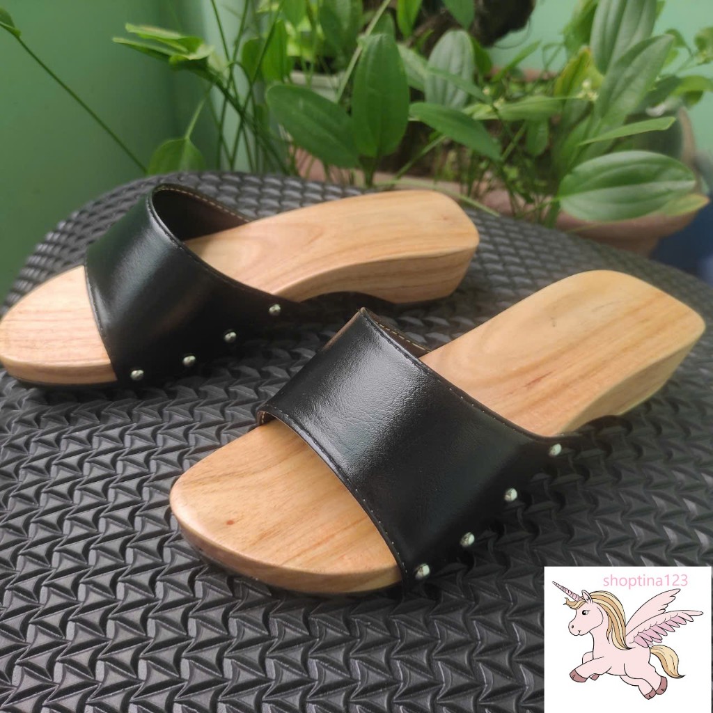 - Guốc Gỗ Guốc Mộc Quai Lụa Cao 3 - 4 Phân ( đế cao su 2 lớp )