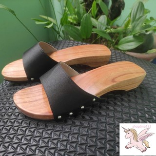 - Guốc Gỗ Guốc Mộc Quai Lụa Cao 3 - 4 Phân ( đế cao su 2 lớp )