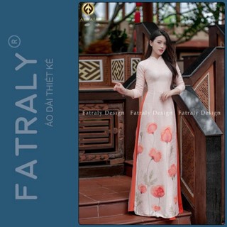  Áo dài nữ Fatraly FA10 áo dài nữ Gấm Thái Tuấn họa tiết in phù hợp các dịp lễ,tết cưới hỏi đi làm 