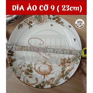 BỘ TÔ, CHÉN, ĐĨA GỐM SỨ HOA VĂN COTTON 4D (GỒM 3 TÔ LOE, 4 ĐĨA,10 CHÉN CƠM) + TẶNG 10 ĐÔI ĐŨA GỖ HIỆU LÊ VÂN