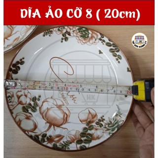 BỘ TÔ, CHÉN, ĐĨA GỐM SỨ HOA VĂN COTTON 4D (GỒM 3 TÔ LOE, 4 ĐĨA,10 CHÉN CƠM) + TẶNG 10 ĐÔI ĐŨA GỖ HIỆU LÊ VÂN
