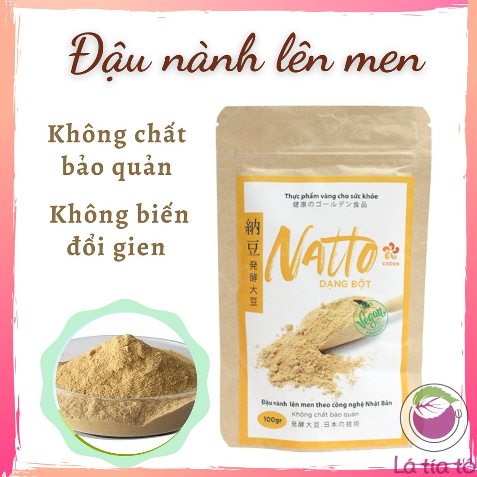NATTO ĐẬU NÀNH LÊN MEN BỘT 100gr - LÁ TÍA TÔ
