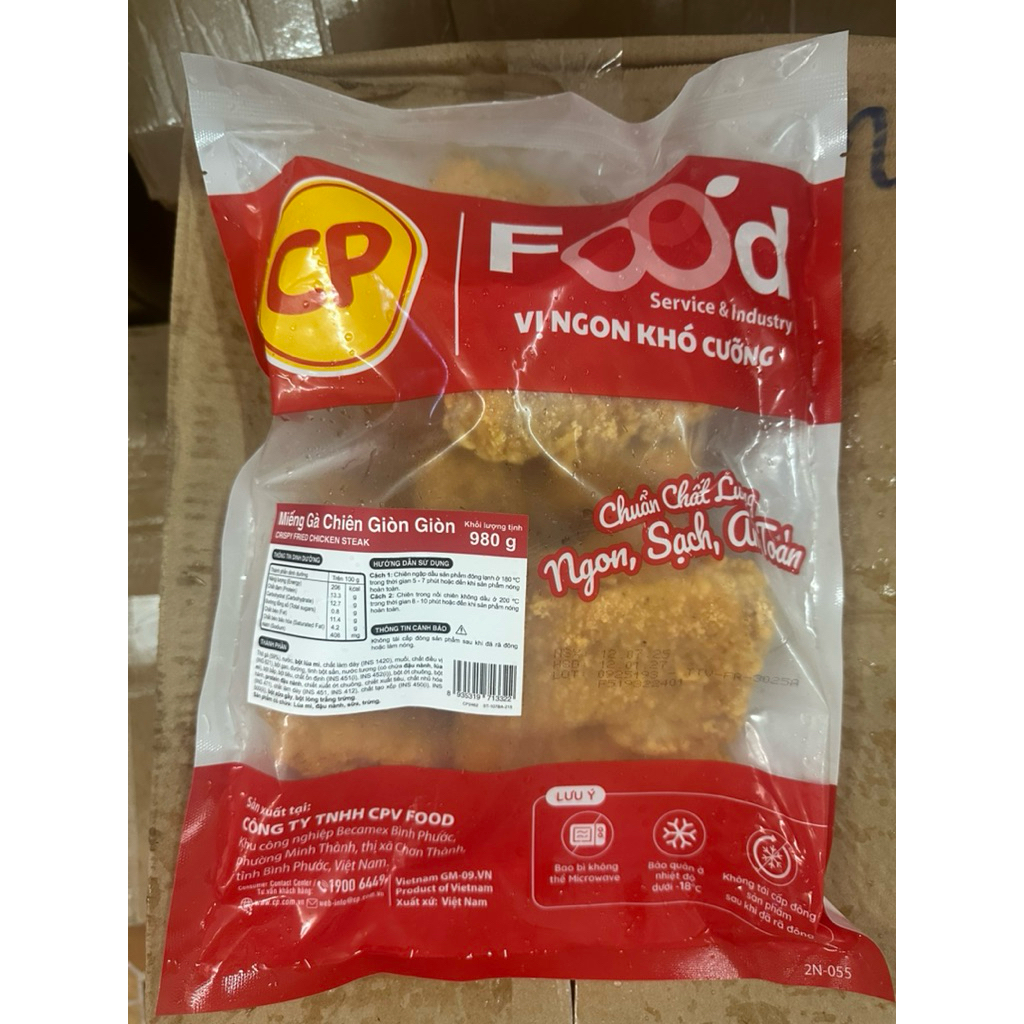 MIẾNG GÀ CHIÊN-ĐÙI TỎI CÁNH TẨM BỘT-GÀ NUGGET HÌNH GẤU CP