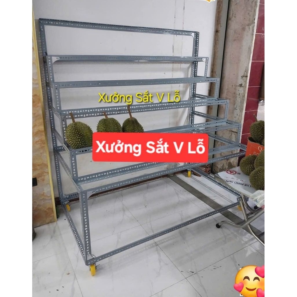 kệ sầu riêng 5 tầng .cao 1.5m x dài 1.5m x Rộng 75cm .kệ sắt v lỗ đa năng