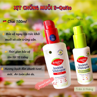 XịtChống Muỗi S quito free Insektenschutzspray cho bé từ 1 tuổi trở lên