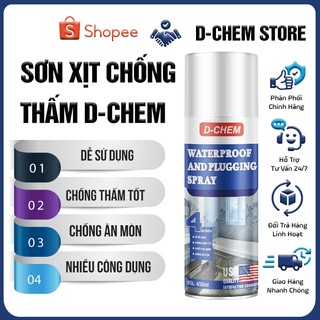  Sơn Xịt Chống Thấm Dột D-Chem Chuyên Dụng Waterproof Dùng Cho Góc Tường Chân Tường Mái Nhà Mái Tôn 