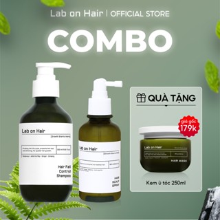 【Mua 2 tặng 1 xịt mọc tóc + dầu gội gừng Lab on Hair hỗ trợ cải thiện tình trạng gẫy rụng tặng 1 Kem ủ tóc