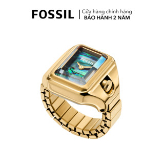  Nhẫn đồng hồ nữ Fossil Raquel Watch Ring mặt số hình chữ nhật từ vỏ bào ngư 14MM dây thép không gỉ ES5411 