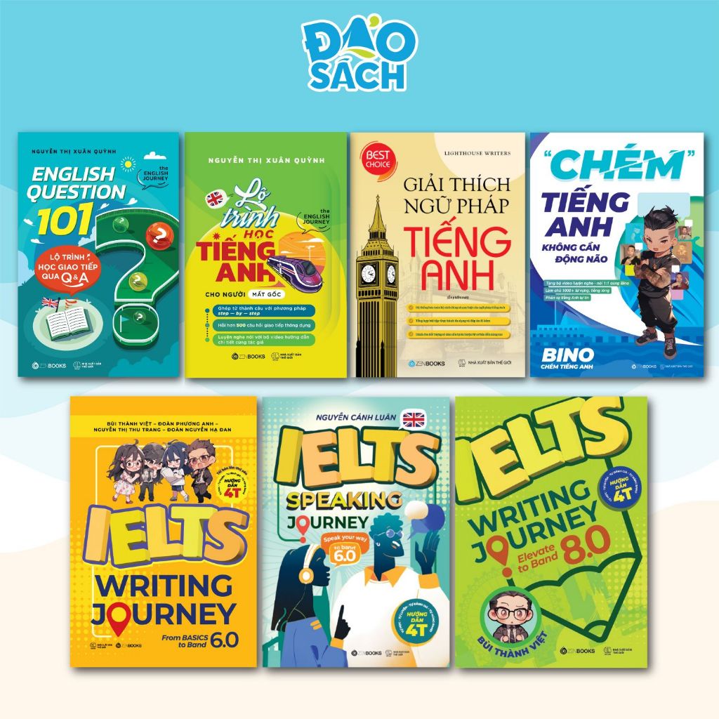 Bộ Sách Học Tiếng Anh Toàn Diện: Ngữ pháp - Mất gốc - Giao Tiếp - IELTS Writing & Speaking