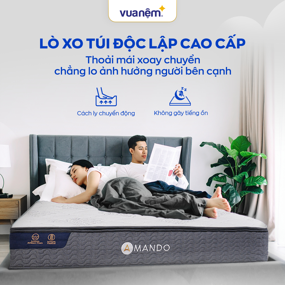 Nệm lò xo Amando Elite Original - Đệm lò xo túi độc lập tiêu chuẩn khách sạn 5 sao, 23cm | BigBuy360 - bigbuy360.vn