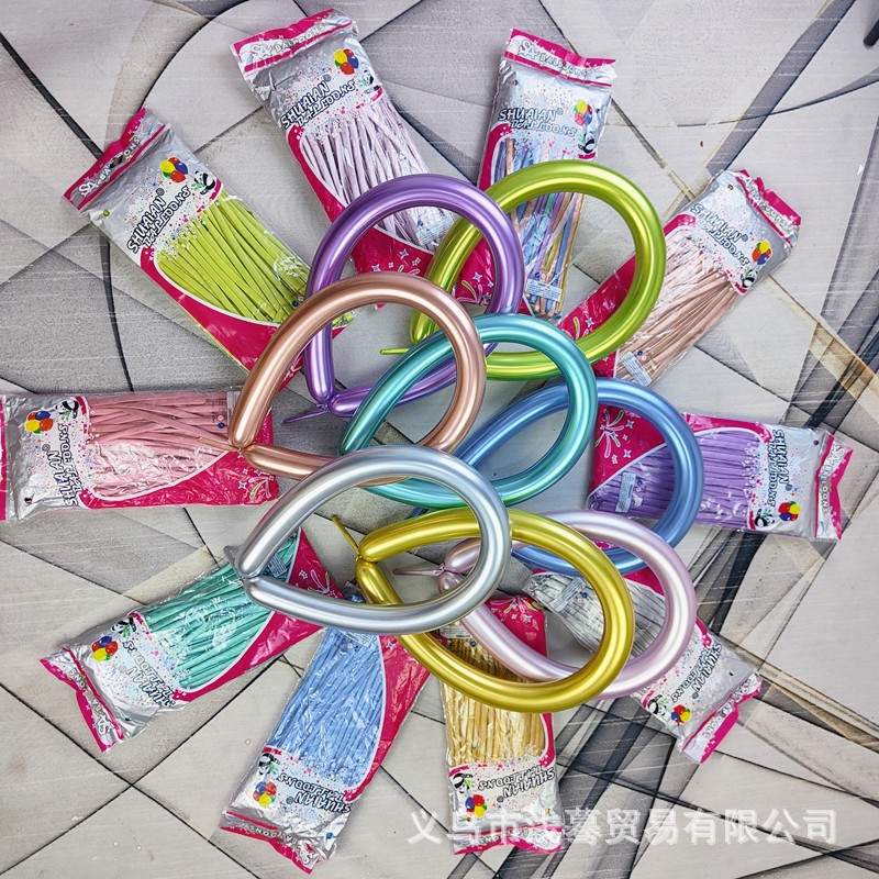 Bong Bóng Dài Siêu Nhũ 260 Bịch 100 Cái Tạo Hình Nghệ Thuật, Bóng Jun Tạo Hình Bó Hoa Bong Bóng