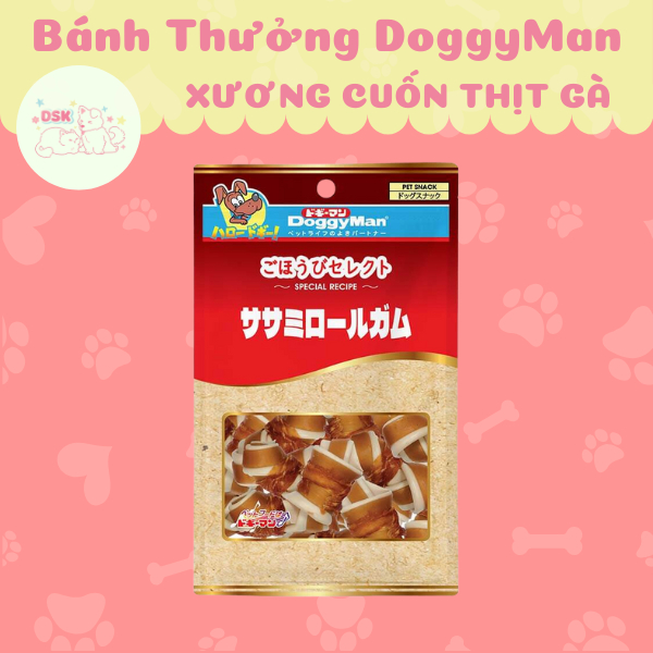 Xương Cuốn Thịt Gà Cho Chó DoggyMan - Gói 10 Xương