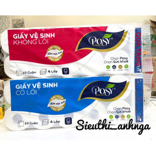    Tặng Giấy Rút   Giấy vệ sinh cao cấp Posy 10 cuộn 4 Lớp 