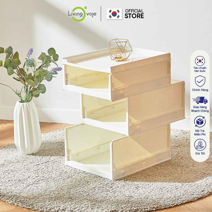 Tủ Nhựa Thông Minh Living On Smart Drawers Thiết Kế Tối Giản Phong Cách Hàn Quốc