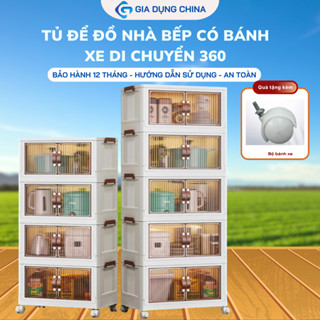 Tủ để đồ nhà bếp, tủ để sách đồ ăn vặt, tủ nhựa gấp gọn đa năng tiện lợi chất liệu nhựa PP cao cấp